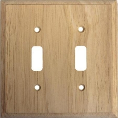 Traditional Unfinished Wooden Double Toggle Light Switch Cover